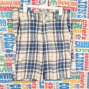 Abercrombie & Fitch Shorts Mens Size 32 Plaid Button Fly Drawstring Vintage Y2K